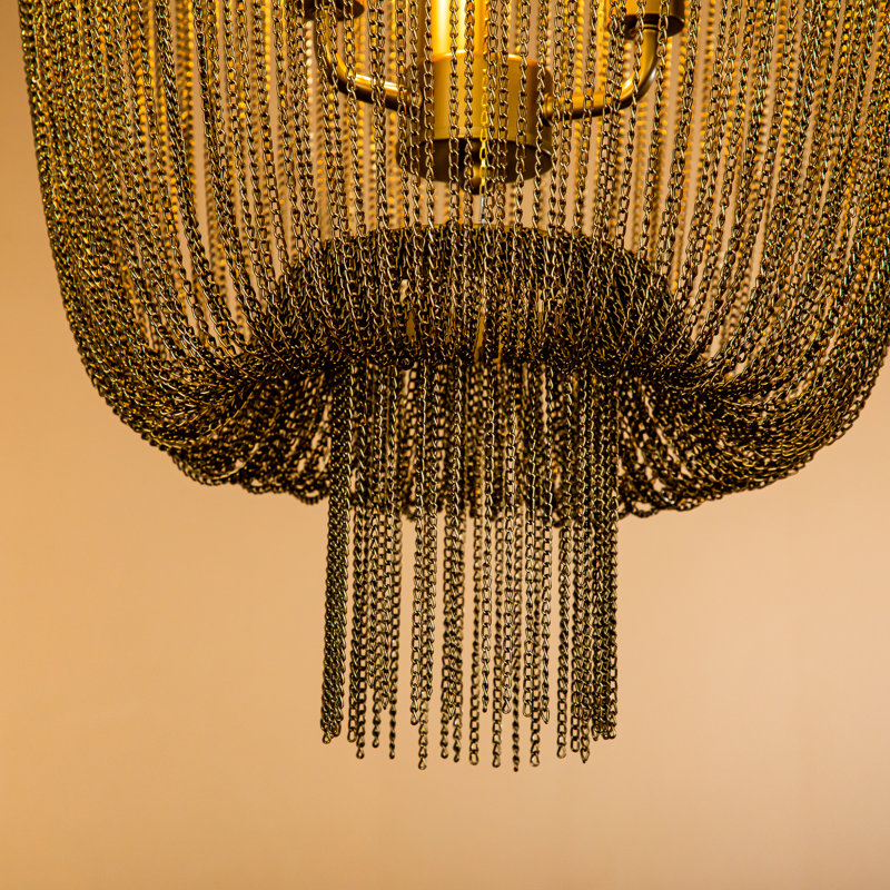 House of Hampton® 3Light Modern Geometric Tassel Chandelier with